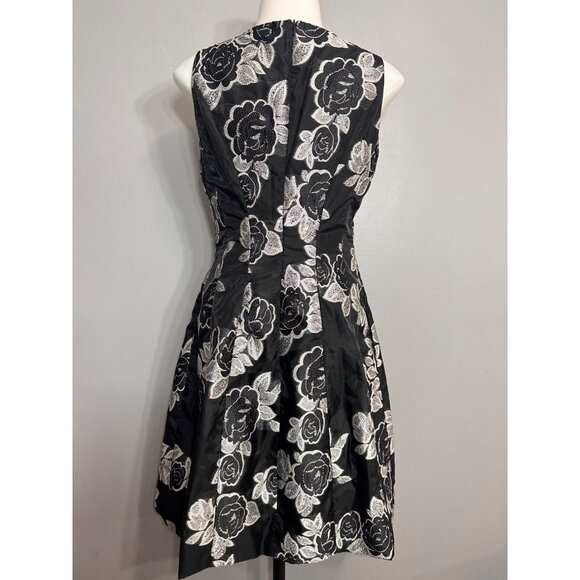 Prabal Gurung Dresse Black Silver Floral Jacquard Mini Dress 4 - Picture 9 of 14